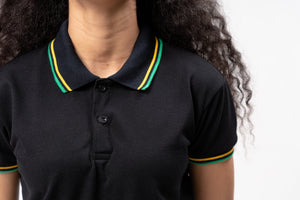 2-Tipped  Stripes Classique Plain Women's Polo Shirt