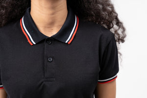 2-Tipped  Stripes Classique Plain Women's Polo Shirt