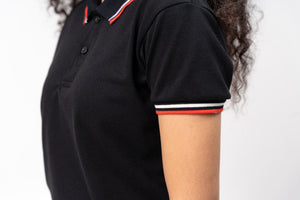 2-Tipped  Stripes Classique Plain Women's Polo Shirt