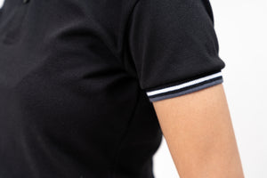 2-Tipped  Stripes Classique Plain Women's Polo Shirt