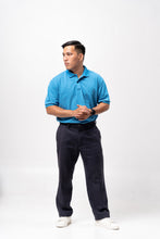 Load image into Gallery viewer, Acid Dark Aqua Blue Classique Plain Polo Shirt
