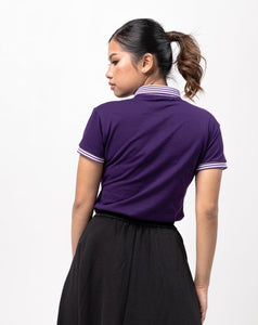 Purple Mini Stripes Classique Plain Women's Polo Shirt