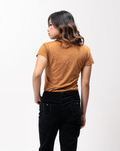 Load image into Gallery viewer, Ginger Bread Slub Cotton Blue Plain Women&#39;s T-Shirt
