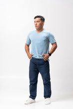 Load image into Gallery viewer, Deep Water Polyside Cotton Blue Plain Unisex T-Shirt
