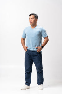 Deep Water Polyside Cotton Blue Plain Unisex T-Shirt