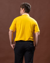 Load image into Gallery viewer, Canary Yellow Mini Stripes Classique Plain Polo Shirt
