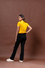 Load image into Gallery viewer, Gold Yellow with Stripes Classique Plain Women&#39;s Polo Shirt
