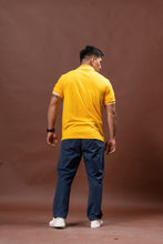 Load image into Gallery viewer, Gold Yellow with Stripes Classique Plain Polo Shirt
