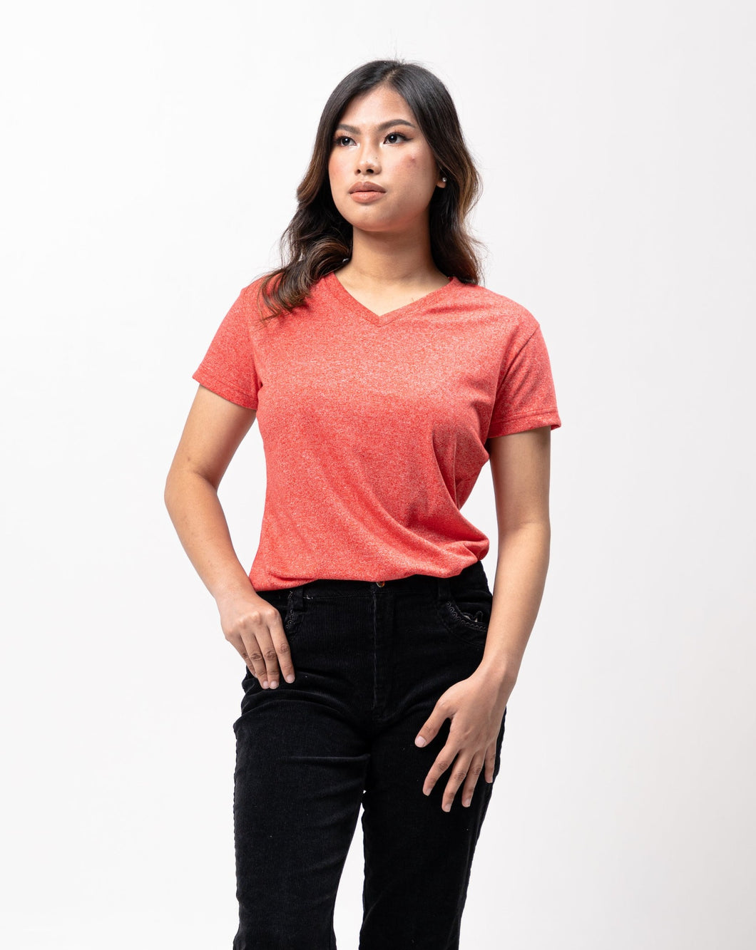 Red Sirotex Cotton Blue Plain Women's T-Shirt