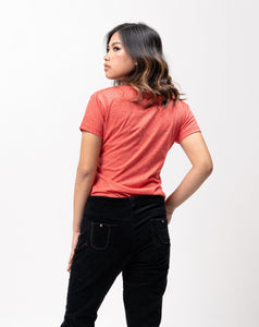 Red Sirotex Cotton Blue Plain Women's T-Shirt