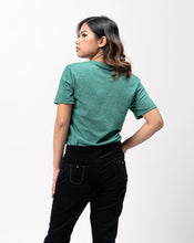 Load image into Gallery viewer, Emerald Green Sirotex Cotton Blue Plain Women&#39;s T-Shirt
