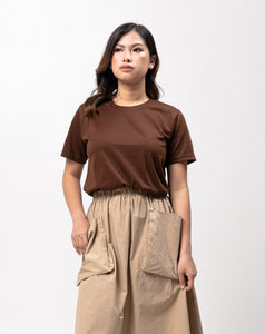 Choco Brown Sun Plain Women's T-Shirt