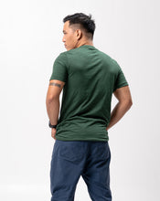 Load image into Gallery viewer, Emerald Green Slub Cotton Blue Plain Unisex T-Shirt
