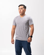 Load image into Gallery viewer, Neutral Gray Slub Cotton Blue Plain Unisex T-Shirt
