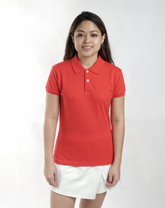 Coral Pink Classique Plain Women's Polo Shirt
