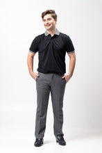 Load image into Gallery viewer, Black Mini Stripes Classique Plain Polo Shirt
