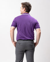 Load image into Gallery viewer, Purple with Stripes Classique Plain Polo Shirt
