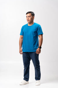 Light Aqua Blue Sun Plain T-Shirt