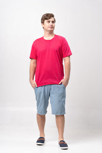 Fuchsia Pink Sun Plain T-Shirt