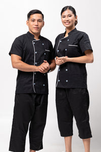 Short Sleeve Chef Uniform with Piping Detail