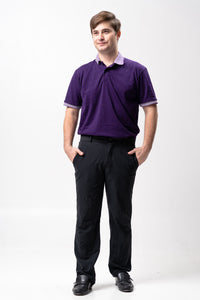 Purple Mini Stripes Classique Plain Polo Shirt