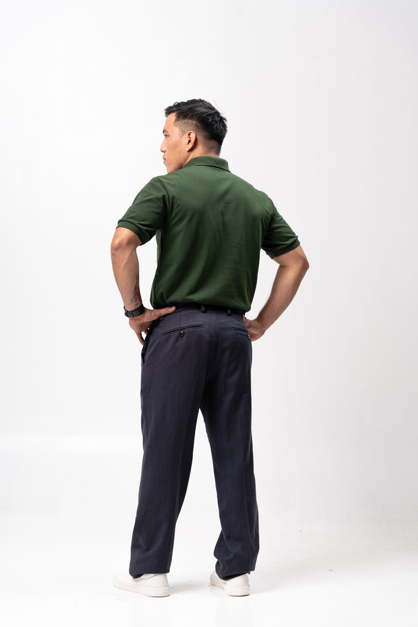moss green polo Moss Green Classique Plain Polo Shirt