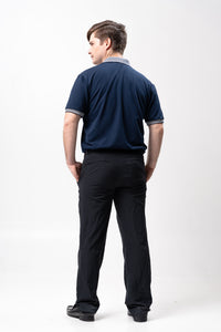 Navy Blue Mini Stripes Classique Plain Polo Shirt