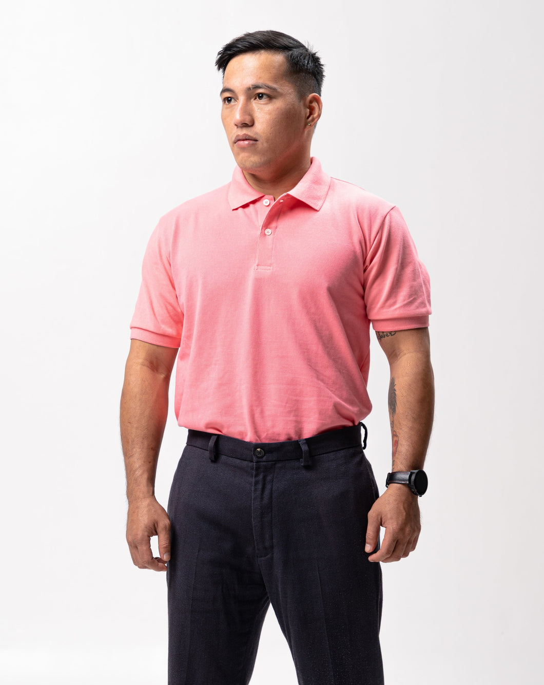 Peach Pink Classique Plain Polo Shirt