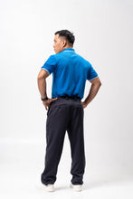 Load image into Gallery viewer, Dark Sky Blue with Stripes Classique Plain Polo Shirt
