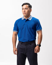 Load image into Gallery viewer, Royal Blue Mini Stripes Classique Plain Polo Shirt
