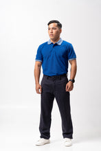 Load image into Gallery viewer, Royal Blue Mini Stripes Classique Plain Polo Shirt
