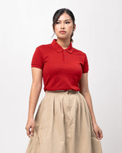 Load image into Gallery viewer, Red Maroon Classique Plain Women&#39;s Polo Shirt
